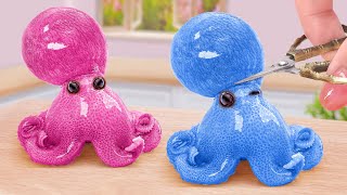 Recipes for Seafood Lovers 😍 Tasty Miniature Fried Octopus and Fish Spicy Sauce 🥰 Mina Mini Kitchen