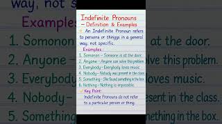 Indefinite Pronouns in English Grammar | Definition & Examples | Shorts