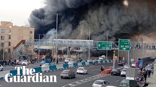 Smoke billows from fire at Tehran market