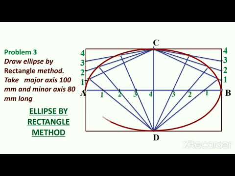 Draw an ellipse by Rectangle method | ENGINEERING CURVES | PROBLEM 30