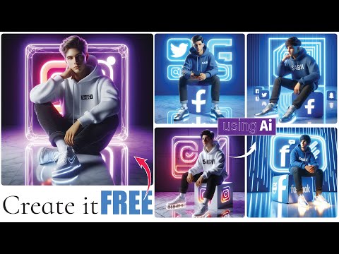 Create Trending Social Media 3d Ai Images with Neon Effect | Microsoft Bing 2024 | Graphical Video