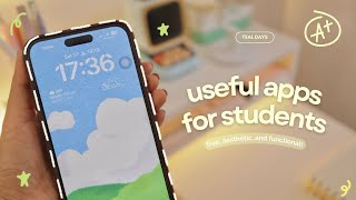 7 FREE aesthetic & functional apps for STUDENTS | ios and android 👩🏻‍💻📱| back to school | teal days