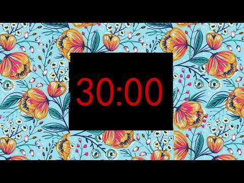 30 minute timer, spring flowers, vintage timer