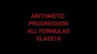 All Formulas of Arithmetic Progression Class 10 #ncert#cbse#mathematics