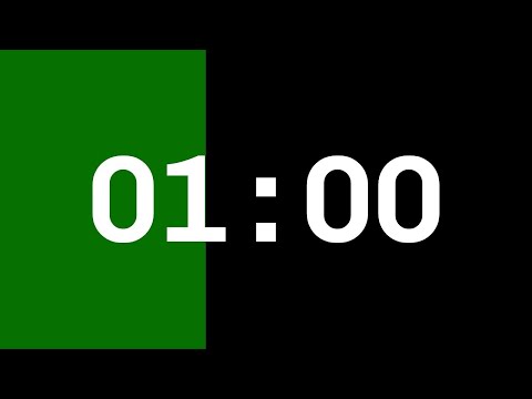 1 MINUTE COUNTDOWN TIMER WITH ALARM - 4k Visual Fullscreen Progress
