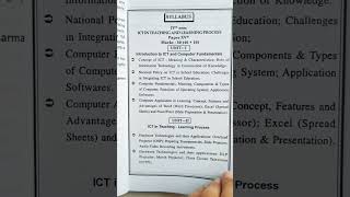 ICT in teaching and learning process b.ed syllabus #hpushimla #exam #shorts