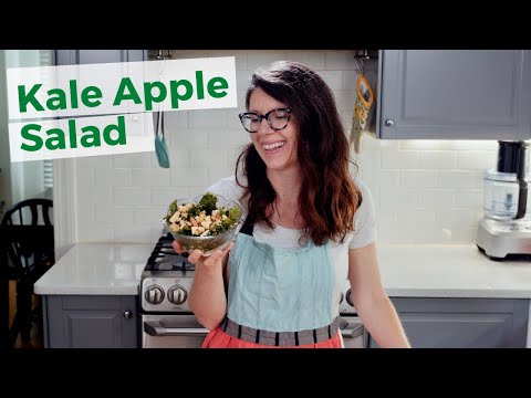 Delicious Kale Salad  // Kale, Apple, Almond & Cheese Salad Recipe