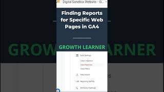 Finding Google Analytics 4 Reports for Specific Pages