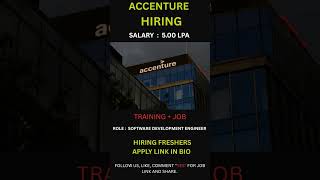 🚨 ACCENTURE Jobs 2025 Hiring Freshers For Software Development Engineer. #jobsearch #subscribe