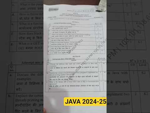 AKTU Java Paper 2024-25| Previous Year Questions | B.Tech CSE 🔍