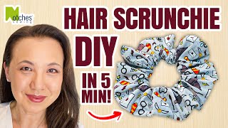 Easiest Way to Make a Hair Scrunchie - Beginner DIY sewing project