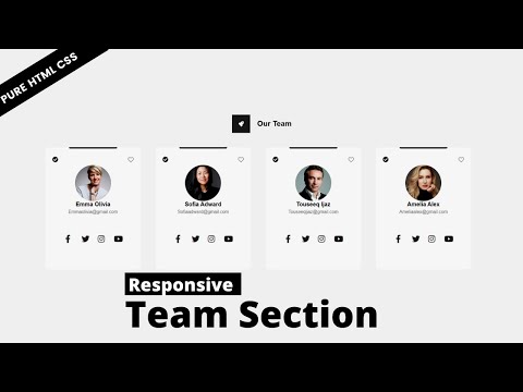 Responsive Our Team Section Html Css | Team Section Html Css