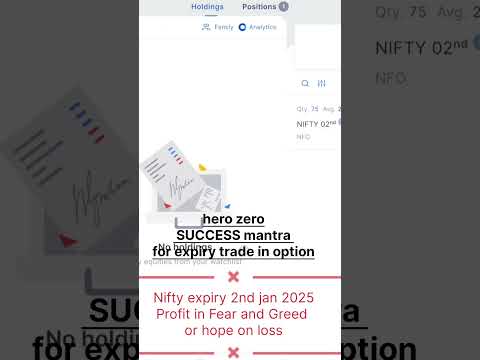 Hero to Zero Success Mantra for Option Expiry Trade on 2nd Jan 2025 #OptionExpiry #HeroToZero #sorts