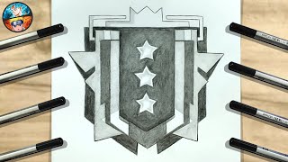 FREE FIRE DRAWING Rank LOGO DIAMOND ( speed drawing ) pencil sketch - tutorial