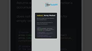 Most Important JavaScript Array Method #devtools99 #devtips #devtricks #javascript #arraymethods