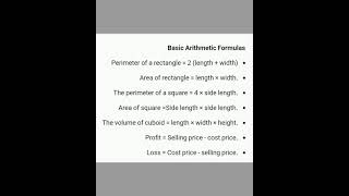 #basic arithmetic formulas #shortvideo
