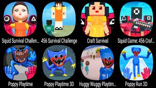 Squid Survival Challenge, 456 Survival Challenge, Squid Game 456 Craft Survival, Poppy Playtime ...