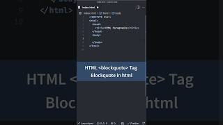 Text Formatting Tags in HTML, blockquote Tag | HTML CSS Tutorial for Beginners #html