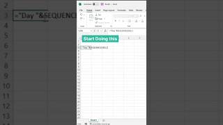 SEQUENCE Formula (Excel 2016, 2019, 2021)#excelformulatricks #shorttrick #excel #ytshorts