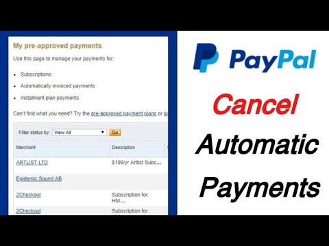 How To Cancel Paypal Pre-approved Payments