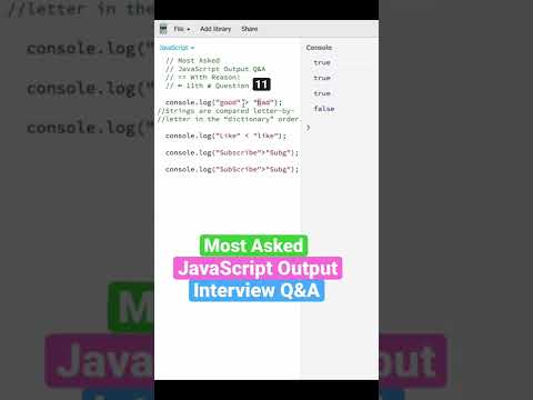 (Q-11) Most important JavaScript interview questions #frontend #interview #javascript #react