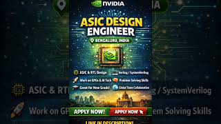 NVIDIA Hiring ASIC Design Engineer | Bengaluru | Freshers Can Apply 🚀 #vlsijobs #bangalorejobs