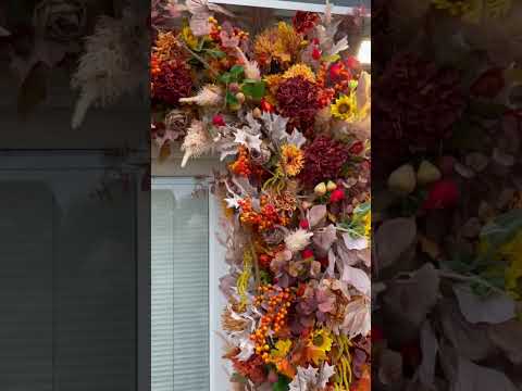 Autumn Doorway Installation, Autumn Decor #autumndecor #flowers #autumnleaves  #aesthetic