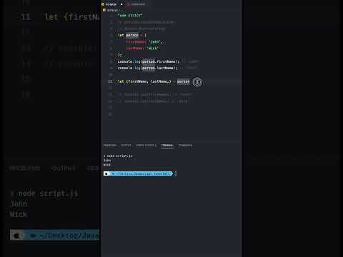 Object destructuring in javascript 🔥 #javascript_tutorial #javascript #javascriptbeginner