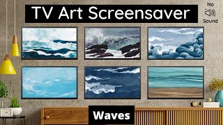 Abstract Waves Art Screensaver | TV Art Slideshow | Turn TV Into Wall Art | 1 Hr | No Sound