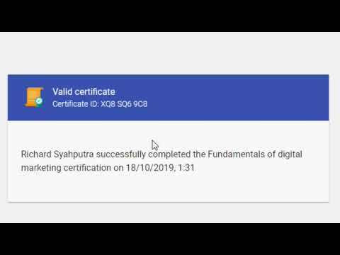 How to validate a google digital marketing certification 2019