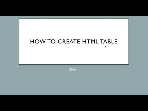 Day4 html table