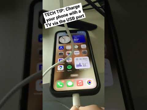 TECH TIP: Charge your phone with a TV when in a pinch #techtips #phonehacks #tech #techyoutuber