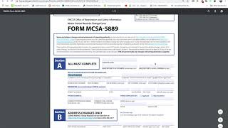 MCSA 5889 Form Fill-out, Paying attention to the details as a Freight Dispatcher and Broker