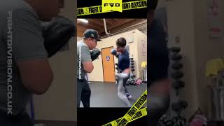 Ryan Garcia's LEFT HOOK is FRIGHTENING! 🥊 #boxing #boxingtraining #lefthook #ryangarcia