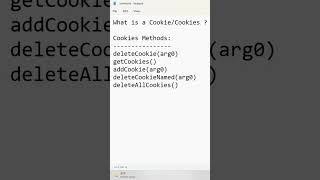 Cookies Methods In Selenium #automationtesting #seleniumtekautomation #selenium