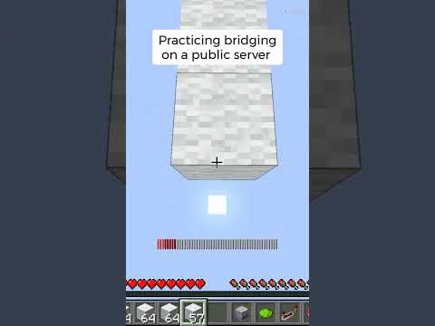 Practicing bridging on a public server #gaming #minecraft #bridging #shorts #subscribe