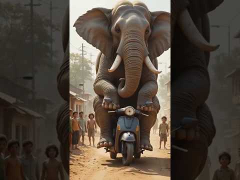 Haathi ne scooty chalayi, gaon hil gaya 🐘🛵😂 #viral #shorts #funnyshorts #elephant #trending