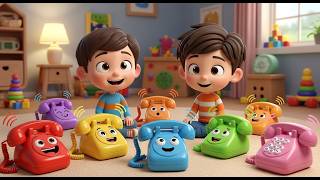 Seven Little Toy Phones Ringy Ring Ring | Learning Numbers & Sounds for Kids