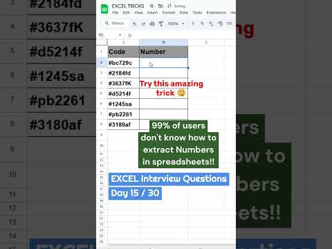 Excel Interview question Day 15/30 #excel #exceltips #exceltricks #education #spreadsheet #formula