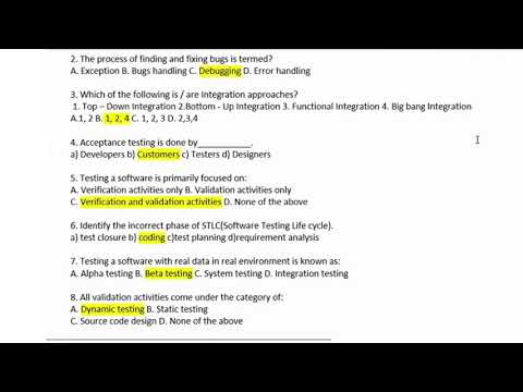 Software Testing MCQ'S #softwareeducation #computertechnology