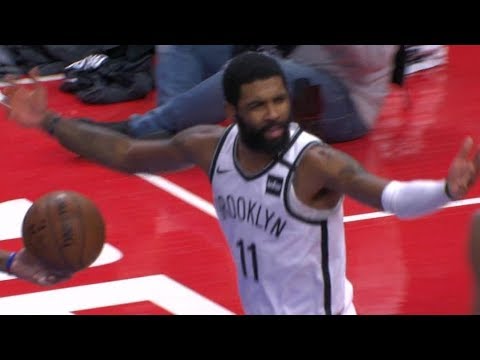 Nets vs Pistons Kyrie Hits Shot From Behind Backboard