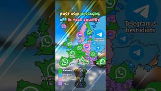 Most used messaging app in your country #messaging #europe #mapping #shorts