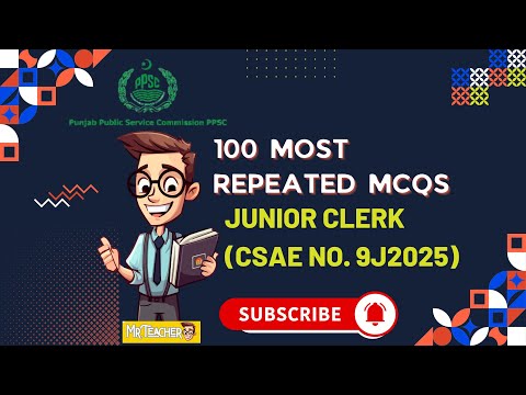 100 Most Repeated MCQs for PPSC Junior Clerk Test 2025 | With Answers | #ppscpreparation