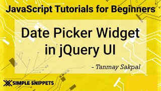 50 - Date Picker Widget in jQuery UI | jQuery Tutorials for Beginners | jQuery UI Library