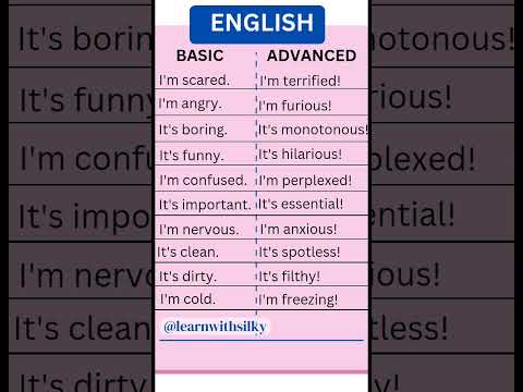 Basic Vs Advanced English part:6 |Learn with Silky| #youtubeshorts  #advancedenglish