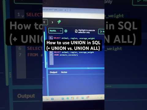 How to use UNION in SQL (+ UNION vs. UNION ALL)! #sql #dataanalyst