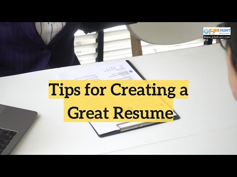 Tips for creating a great #Resume  | Best Resume Writing Tips To Help You Get a Job #jobshuntindia