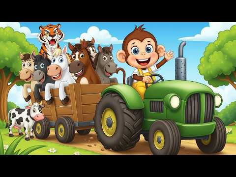 Monkey Funny Fixes Tractor and Plows Beet Field - Farm Work | MonKey Cartoon 🐒
