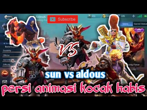 aldous vs sun || cerita animasi kocak habis!!