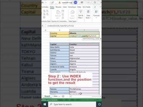 #Excel60sec -  INDEX  MATCH  VLOOKUP